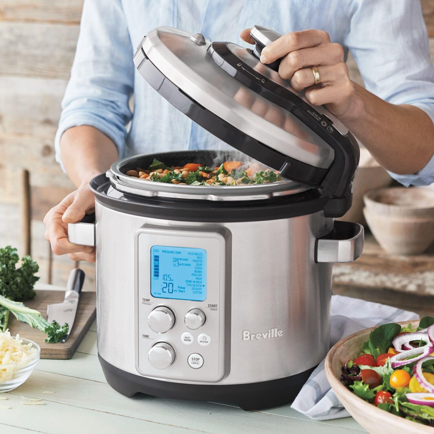 Breville BPR700BSS Fast Slow Pro Slow Cooker, Brushed Stainless Steel ...